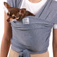 Dog Sling Carrier for Small Dogs - Anti-Anxiety Cat Sling, Puppy Pouch - Pet Sling in Gray Black Blue Green Pink Yellow (Gray, Large)