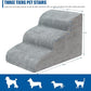 Dog Stairs for Small Dogs - High Density Foam Dog Ramp, Extra Wide Pet Steps with Non-Slip Bottom for High Beds, Couche and Sofa, Best for Dogs Injured, Older Doggy Cats (Grey, 3 Steps)