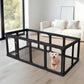 Clear Acrylic Dog Playpen, Dog Play Pen for Puppy Cat Rabbit Small Pet, Easy Assemble Pen, Preferable Small Cage, 23.6" H, 12Pcs, Black