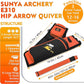 SUNYA Archery Hip Quiver for Arrows. Includes 3 Tubes Arrow Holder, Accessories Pockets and Waist Belt. Fit for Compound and Recurve Bow Practice.