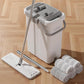 JOYMOOP Mop and Bucket with Wringer Set, Flat Squeeze Mop with Bucket (X-Large), Dust Mop for Wall Cleaner with Long Handle, Microfiber Mop - White Bucket with 5 Reusable 15" Pads