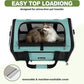 Cat Carrier 18"x11"x11" TSA Approved Ventilated Top Open Softsided Pet Air Travel Bag, Small Animal Basic Crate Shih Tzu Dog Kennel Carry Case, 4-Mesh-Side Kitty Carry on up to 20lbs Teal