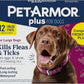 PetArmor Plus Flea and Tick Prevention for Dogs, Dog Flea and Tick Treatment, 12 Doses, Waterproof Topical, Fast Acting, Large Dogs Dogs (45-88 lbs)