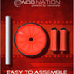 WOD Nation Ab Roller - Black & Red, Modern Core Fitness Equipment for Home Gym & Travel - Ab Wheel for Workout & Core Stability