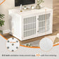 48" Heavy Duty Dog Crate Furniture for Large Dogs, Metal Cage for High Anxiety Dogs, Wooden Kennel Furniture Indoor, Decorative Dog Kennel End Table, XL,White