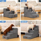 Dog Stairs for Small Dogs & Cats, 3-Step Non-Slip Pet Steps for Couch Sofa and Chair, Grey, 13.6" H