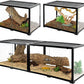 REPTIZOO 84 Gallon Large Reptile Terrarium Extra-Long 60" x 18" x 18" Spliceable Glass Reptile Tank, Double Top Cover Enclosure Habitats