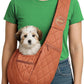 Small Dog Carrier Sling – Copper Brown Hands‑Free 2‑in‑1 Cross‑Body & Handheld Pet Sling for Small Dogs up to 10 lbs, Parachute‑Grade Rip‑Stop Nylon, Padded Strap & Safety Tether