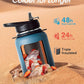 Coolflask Insulated Water Bottle with Strap, 32 oz Metal Water Flask with Straw & Spout Lids, Stainless Steel Double Wall Vacuum, Keep Cold 48h Hot 24h, Leak Proof & Non-BPA, Prussian Blue