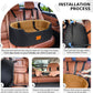 Dog Car Seat for Medium & Large Dogs up to 55 lbs, Elevated Booster Seat with Anti-Slip Base, Detachable & Machine-Washable Pet Car Bed for SUV/Sedan (Black/Brown)