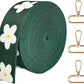 Printed Flower Nylon Webbing with Buckle 1 1/2 inch 6 Yards Deep Green Thick Patterned Fabric Webbing Luggage Handle Jacquard Ribbon for Backpack Bags-Seatbelt-Clothing-Sewing-DIY Crafts & Projects