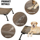 Veehoo Outdoor Elevated Dog Bed, Cooling Raised Dog Cot Bed XL, Portable Waterproof Curved Dogs Hammock Beds for Outside, up to 150lbs, Black Legs, Brown 49"