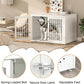 42" Heavy Duty Dog Crate Furniture for Large and Medium Dogs, Enclosed Design Wooden Metal Kennel, Wooden Cage Furniture Indoor, Decorative Dog Kennel End Table