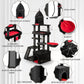 Large Cat Tree Tower for Large Cats, Cat Scratching Post, Self Grooming Post, Interactive Cat Toys, Oversized Perch and Basket, Heavy Duty 72", Black and Red