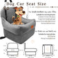 Dog Booster Car Seat with 7 Inches of Interior Height,Elevated Pet Car Seat for Small/Medium Sized Dogs,Puppy Portable Car Seat,Washable Removable Cover Travel Safety Car Seat,Easy to Use(H-Grey)