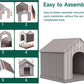 DRATO Indoor Outdoor Waterproof Dog House,PP Material,Puppy Shelter with Air Vents and Elevated Floor,Sturdy Dog Kennel for Small to Large Sized Dogs, Easy to Assemble (Gray, 38.62×36.26×38.07 Inches)