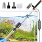 Electric Aquarium Vacuum Gravel Cleaner: 24W Fish Tank Vacuum Gravel Cleaner with Strong Suction for Automatic Water Change Algae Remover Sand Wash Water Shower and Water Circulation, Timed Off