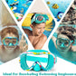 Kids Swim Goggles with Nose Cover, 180° Panoramic Snorkel Mask with Anti-Fog & Anti-Leak Design, Comfort Fabric Strap UV Protection Lens for Boys Girls Ages 3-15
