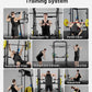Mikolo Smith Machine, 2200lbs Squat Rack with LAT-Pull Down System & Cable Crossover Machine, Training Equipment with Leg Hold-Down Attachment