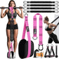 Pull Up Assistance Bands,Up to 300 lbs Assistance,Adjustable Heavy Duty 4 Resistance Bands for Pull up, with Feet/Knee Rest, Handle and Door Anchor for Home Gym Fitness Exercise Strength Training