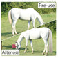Horse Tail Extension with Braided Horsehair Loop, Blunt Cut Bottom, 3/8 lb, 28-30 inches (Pure White)