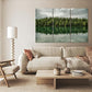 Nature Wall Art Prints - Ocean Forest Mountain Lake Canvas Landscapes - Small to Extra Large Living Room Bedroom Kitchen Bathroom Décor (Forest Reflection, 31L" x 47W" - 3 Panels)