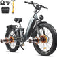 2600W Dual Motor Electric Bike for Adults 48V 30AH Removable Battery 32MPH 26" Terrain Fat Tire 80 Miles Long Rang Mountain Bike Full Suspension with Hydraulic Disc Brake UL2849 Certified Bicycle