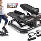 Sunny Health & Fitness 2-in-1 Premium Power Stepper with Resistance Bands, Low-Impact Cardio, Space-Saving, Height-Adjustable, with Enhanced Bluetooth Connectivity with Free SunnyFit App