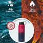 BUZIO 40oz Insulated Water Bottle, Triple Wall Vacuum Stainless Steel Water Flask with 2 lids, Leakproof BPA-Free Straw Lid Sports Canteen Jug, Cold 48H & Hot 24H- Ruby Red Navy