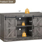 Farmhouse 55-75 Gallon Fish Tank Stand with Power Outlet, Aquarium Stand with Cabinet&Sliding Barn Door, Heavy Duty Reptile Tank Stand for 2 Fish Tank/Turtle Tank/Reptile Terrarium, Grey