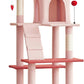 MWPO Cute Cat Tree, 70.1-Inch Tall Pink Cat Tower for Indoor Cats Large Adult, Multi-Level Cat Condo with 5 Scratching Posts, 2 Padded Perches, Hammock, Dangling Toys