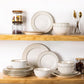GBHOME Ceramic Dinnerware Sets,18 pcs Embossed Elegant Stoneware Plates and Bowls Sets, Housewarming Wedding Gift | Dishwasher & Microwave Safe | Dishes Set Service for 6