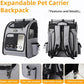 Hoopet Expandable Cat Backpack Carrier – Breathable Pet Carrier for Small Cats & Dogs, Foldable Travel Backpack with Mesh Ventilation for Hiking, Walking, Camping, Light Grey