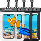 Hiearcool Waterproof Phone Pouch, Water Proof Phone Case for iPhone, Waterproof Cell Phone Dry Bag for Cruise Travel Vacation Essentials Large Waterproof Phone Holder 4 Pack-Black&Clear