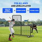Yes4All Portable L-Screen Baseball 7x7ft with 2 Baseballs, Rubber Wheels - L Screen Baseball for Batting Cage, Protective Pitching Screen Net Double Layers, Carry Bag Included