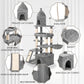 Large Cat Tree Tower for Large Cats, Cat Scratching Post, Self Grooming Post, Interactive Cat Toys, Oversized Perch and Basket, Heavy Duty 72", Light Grey