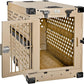Heavy Duty Fully Collapsible Powder-Coated Aluminum Dog Crate - Medium (Tan)