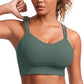 CRZ YOGA Softness Mold Womens Butterluxe Strappy Longline Sports Bra - Double Spaghetti Strap Workout Yoga Crop Top Athletic