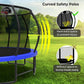 10 12 14 15 16FT Outdoor Trampolines for Kids and Adults, Pumpkin Trampoline with Curved Poles, Recreational Trampoline with Basketball Hoop and Safety Enclosure Net for Kids and Adults
