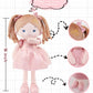 Soft Baby Doll Toys (16''), My First Baby Rag Doll for 1 Year-Old Girl Birthday Gift, Christmas Plush Toys Gift for Toddler Kids Infants-Princess-Coral