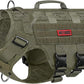 OneTigris No Pull Tactical Dog Harness for Large Dogs, Aire Mesh Harness Breathable Military Dog Molle Vests with Handles, Service Dog Vest Harness for Walking Hiking Training Green