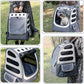 Dog Backpack, Ventilated Pet Hiking Backpack Travel Bag, Airline Approved Cat Backpack for Travel, Hiking, Outdoor Use(Gray)