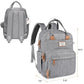 RUVALINO Diaper Bag Backpack-Multifunction Travel Baby Diaper Bag with Changing Pad, Insulated Bottle Holders & Pacifier Case, Large Capacity, Waterproof, Gray