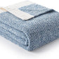 Snuggle Sac Heather Blue Bed Blanket Oversized Twin XL 66x90, Super Soft Warm Blankets for Bed, Living Room, Luxurious Microfiber Blanket Dupes, Heather Blue, 66x90