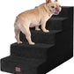 EHEYCIGA Dog Stairs for High Bed 22.5" H, 5-Step Dog Steps for Bed, Pet Steps for Small Dogs and Cats, Non-Slip Balanced Pet Ramp Indoor, Black