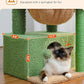 PEQULTI 4-in-1 Cactus Cat Tree, 33'' Cat Tower for Indoor Cats with Large Condo, Cat Scratching Post for Cats with Deep Hammock& Cozy Top Perch,Green