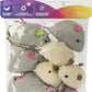 SmartyKat Skitter Critters Value Pack Catnip Cat Toys - Gray/Cream, Set of 10