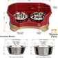 Neater Pet Brands Neater Feeder Deluxe Mess Proof Dog Bowls Elevated for Small Dogs Under 19 lbs, Made in USA, No Spill Raised Dog Food Bowl Stand Feeding Station, Food and Water Bowl Set, Cranberry
