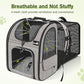 Pecute Pet Carrier Backpack, Large Cat Carrier Backpack, Expandable Cat Backpack with Breathable Mesh for Medium Large Cats, and Small Dogs, Dog Backpack Carrier for Travel Hiking Khaki