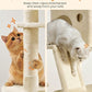 Feandrea Cat Tree, 81.1-Inch Large Cat Tower with 13 Scratching Posts, 2 Perches, 2 Caves, Basket, Hammock, Pompoms, Multi-Level Plush Cat Condo for Indoor Cats, Beige UPCT190M01